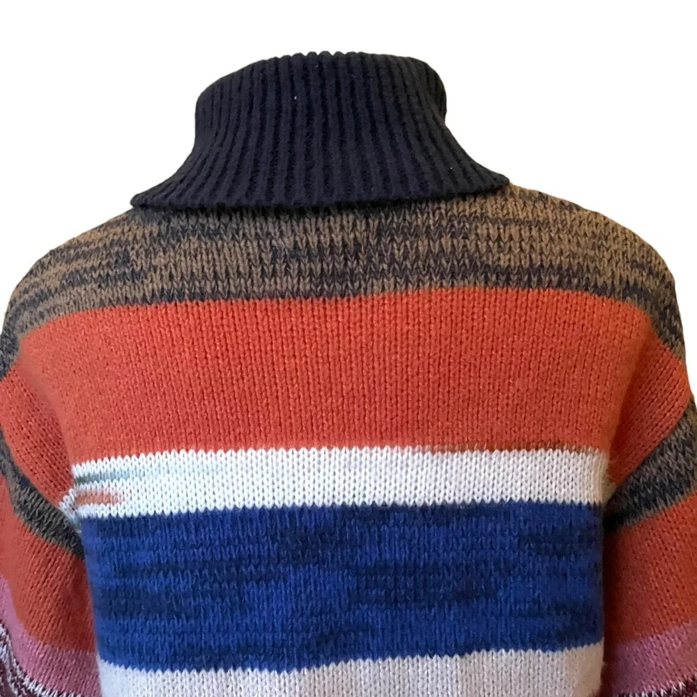 NWT, Knox Rose Cozy Colorful Striped Knit Turtleneck Sweater, Sz XS - Picture 13 of 16